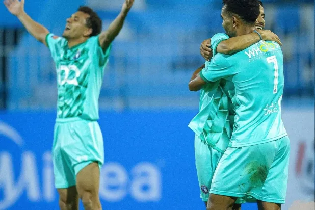 فرحة لاعبي بيراميدز بالتسجيل في مرمى المحلة تكررت ثلاث مرات (نادي بيراميدز)