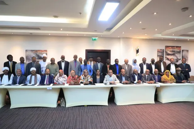 قوى سياسية ومدنية سودانية مجتمعة في أديس أبابا يوم 23 أغسطس 2026 (قوى إعلان نيروبي)
