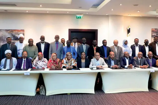 قوى سياسية ومدنية سودانية مجتمعة في أديس أبابا يوم 23 أغسطس 2026 (قوى إعلان نيروبي)