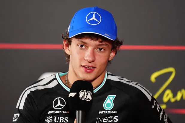  23 August 2026, Netherlands, Zandvoort: Italian second placed Formula One driver Andrea Kimi Antonelli of team Mercedes speaks during the drivers' press conference after the Dutch Formula One Grand Prix at Mascot Circuit Zandvoort. (dpa)