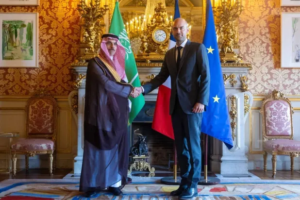 The Saudi and French Foreign Ministers met in Paris Monday. SPA