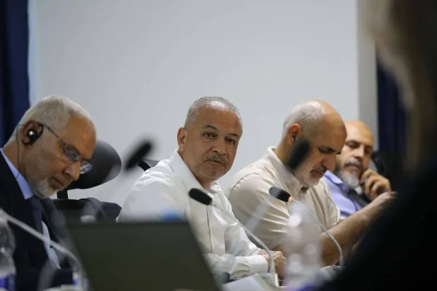 خبراء في اجتماع لفريق العمل المعني بنزع السلاح والتسريح واعادة الادماج بالعاصمة الليبية طرابلس الأحد الماضي «البعثة الأممية»