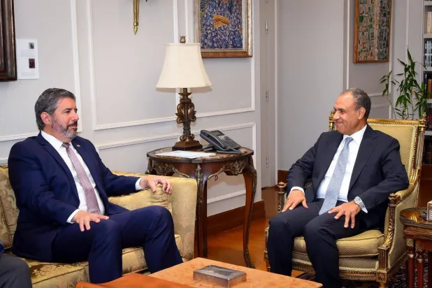 وزير الخارجية المصري بدر عبد العاطي يلتقي نائب وزير الخارجية الأميركي للإدارة والموارد مايكل ريغاس (الخارجية المصرية)