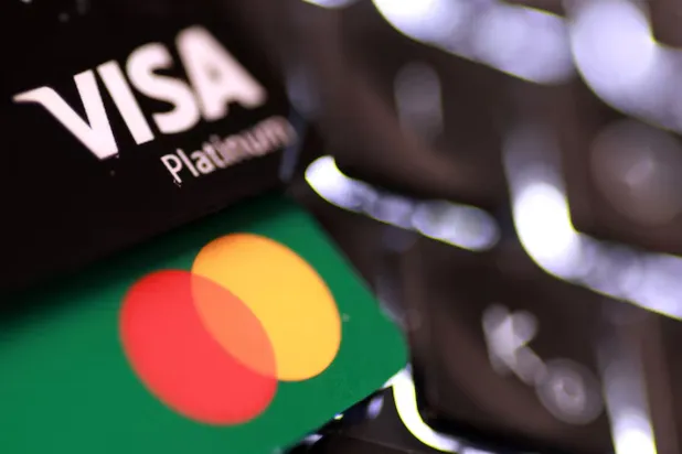 Visa and Mastercard credit cards are seen in this illustration taken February 3, 2026. REUTERS/Dado Ruvic/Illustration 