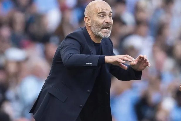 Enzo Maresca manager of Manchester City reacts during the English Premier League match Manchester City against AFC Bournemouth, in Manchester, Britain, 23 August 2026. (EPA)