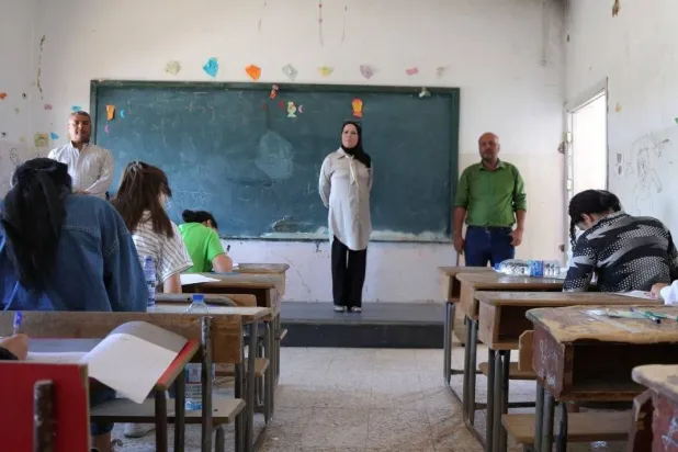 صورة لطلاب السويداء الذين تمكنوا من الوصول إلى الامتحانات (محافظة السويداء) 