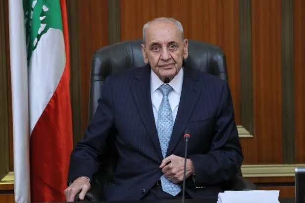 Lebanese parliament Speaker Nabih Berri during a parliamentary session on August 11, 2026. (EPA)