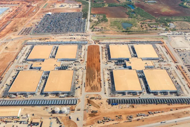 In an aerial view, the Stargate Oracle AI data center campus is seen on August 26, 2026 in Abilene, Texas. (Getty Images/AFP)