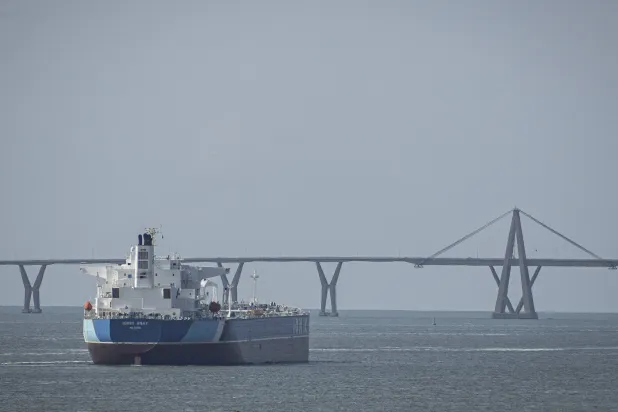 An oil tanker sails off the coast of Maracaibo, Venezuela, 29 August 2026. (EPA)