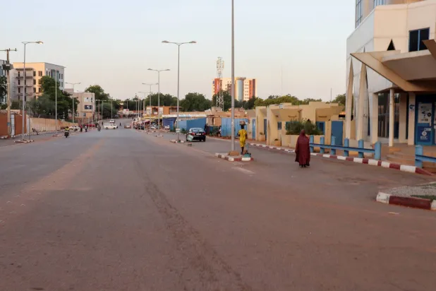 A view of an empty street following a mutineers' attack on the airport and the presidency in Niamey, Niger, August 29, 2026. (Reuters)