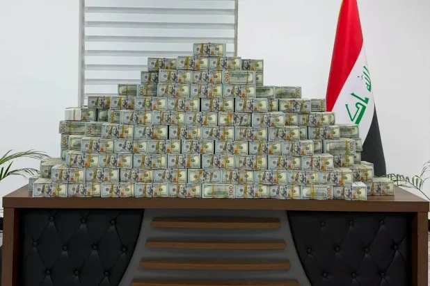 Irak’taki Yüksek Yargı Konseyi tarafından ele geçirilen bazı paraların fotoğrafı