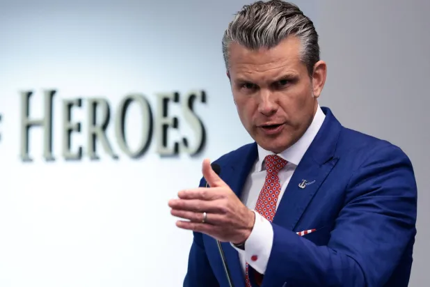 US Defense Secretary Pete Hegseth speaks during a ceremony to honor Marines who served at Abbey Gate at Hamid Karzai International Airport in Kabul during the August 26, 2021, suicide bombing that killed 13 US service members and roughly 170 Afghan civilians during the US military evacuation from Afghanistan, at the Pentagon in Washington, DC, US, August 26, 2026. (Reuters)