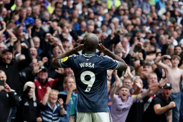 Football - Premier League - Tottenham Hotspur v Newcastle United - Tottenham Hotspur Stadium, London, Britain - August 29, 2026 Newcastle United's Yoane Wissa celebrates scoring their second goal. (Reuters) 