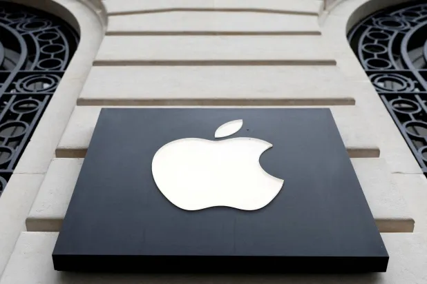 View of an Apple logo at an Apple store in Paris, France, April 23, 2025. (Reuters)