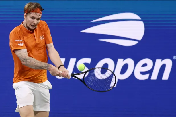  Tennis - US Open - Flushing Meadows, New York, United States - August 30, 2026 Kazakhstan's Alexander Bublik in action during his first round match against J.J. Wolf of the US. (Reuters)