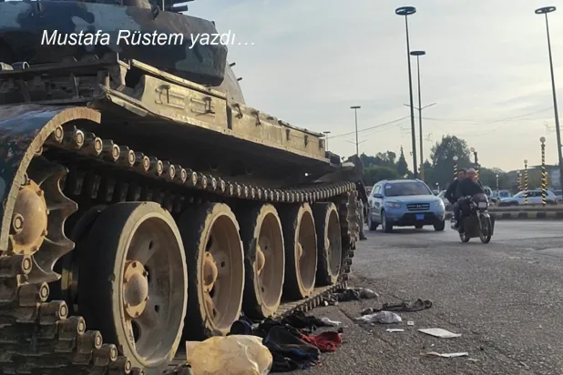 Esed rejimi güçlerinden, rejimin 8 Aralık 2024’te devrilmesinin ardından geride kalan bir tank (Independent Arabia)