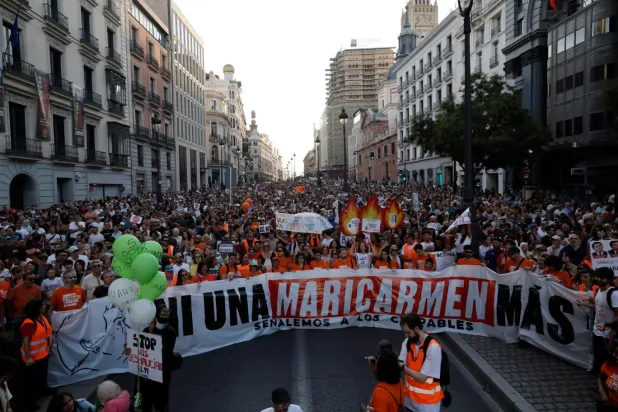 Madrid'de 26 Eylül'de onbinlerce kişi Maricarmen'e destek için yürümüştü (AFP)
