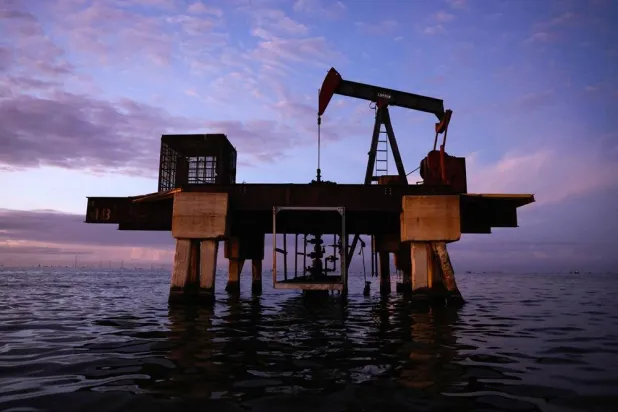 An oil pumpjack at Lake Maracaibo in Cabimas, Venezuela, January 27, 2026. (Reuters)