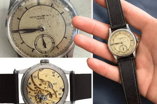 The rare Patek Philippe & Co Calatrava Reference 448 belonged to the vendor's grandfather who passed it to his daughter. (Hansons Auctioneers)