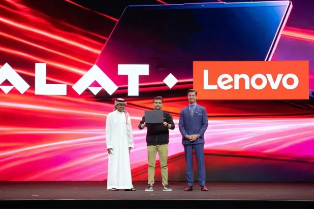 Lenovo unveils its Saudi-made laptop at LEAP 2026 (Asharq Al-Awsat)