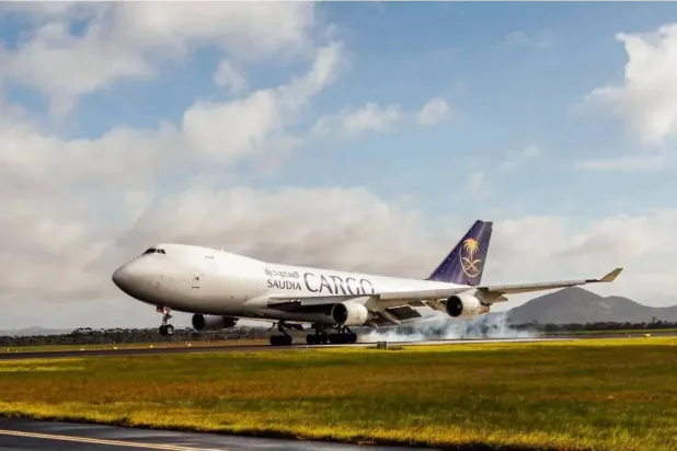 A Saudia Cargo aircraft (Asharq Al-Awsat)