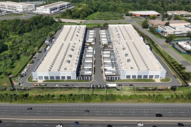 An aerial view of an Amazon Web Services IAD10 data center on August 26, 2026 in Sterling, Virginia. (Getty Images/AFP)