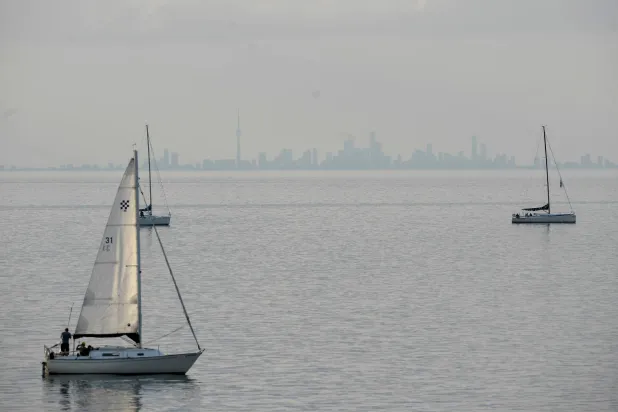  The Toronto, Ontario skyline is seen across Lake Ontario from Fort Niagara State Park, Tuesday, Aug. 25, 2026, in Youngstown, NY. (AP) 