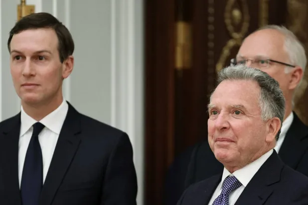 Russian presidential envoy Kirill Dmitriev, US President Donald Trump's special envoy Steve Witkoff and son-in-law Jared Kushner attend a meeting with Russian President Vladimir Putin at the Kremlin in Moscow, Russia, December 2, 2025. (Sputnik/Alexander Kazakov/Pool via Reuters)
