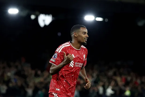 Football - Premier League - Ipswich Town v Liverpool - Portman Road, Ipswich, Britain - September 4, 2026 Liverpool's Alexander Isak celebrates scoring their second goal. (Reuters)