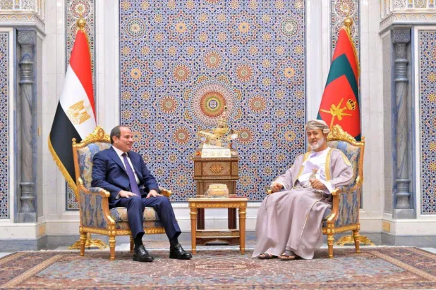 سلطان عمان خلال لقاء الرئيس المصري في مايو الماضي (الرئاسة المصرية)