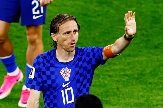 Football - FIFA World Cup 2026 - Round of 32 - Portugal v Croatia - Toronto Stadium, Toronto, Canada - July 2, 2026 Croatia's Luka Modric acknowledges fans after the match as Croatia are eliminated from the World Cup. (Reuters)