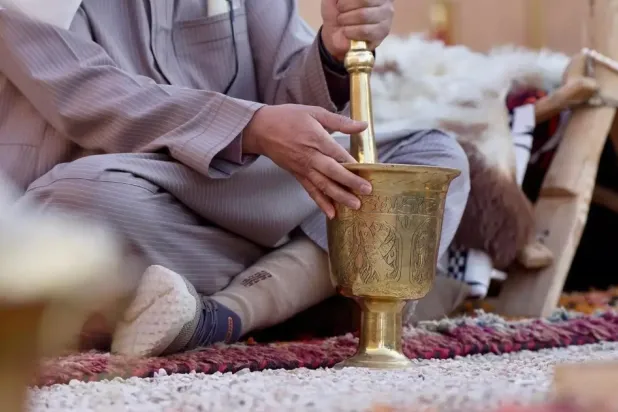 The dallah, a traditional coffee pot used to serve coffee, is one of the most prominent symbols of Arab hospitality - SPA