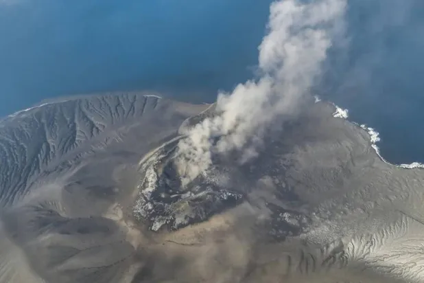 Mount Krakatau (Krakatoa) in the Sunda Strait, in South Lampung, Lampung province, spewing smoke and volcanic ash during an eruption. Handout / Indonesia's Center for Volcanology and Geological Hazard Mitigation/AFP
