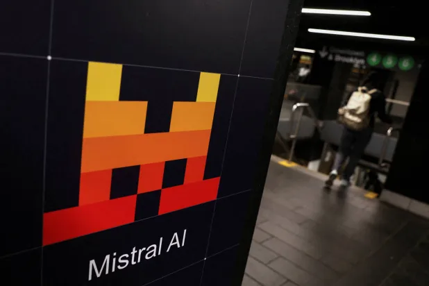 FILE PHOTO: An advertisement for Mistral AI, the French artificial intelligence company, is displayed inside the Grand Central subway station in New York City, US, May 21, 2026. REUTERS/Shannon Stapleton/File Photo