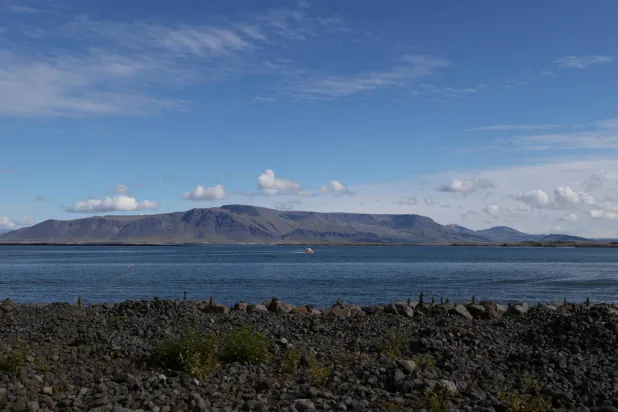  A boat leaves the harbor after Iceland rejected EU accession talks in a close-fought referendum in Reykjavik, Iceland, August 30, 2026. (Reuters)