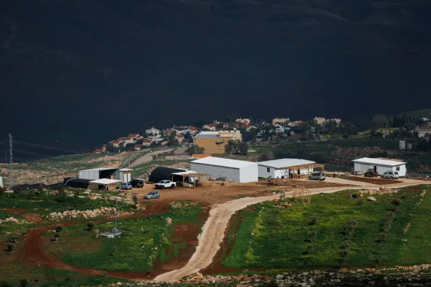 A new Israeli settlement near the Palestinian village of Turmus Ayya in the Israeli-occupied West Bank, February 24, 2026. (Reuters)
