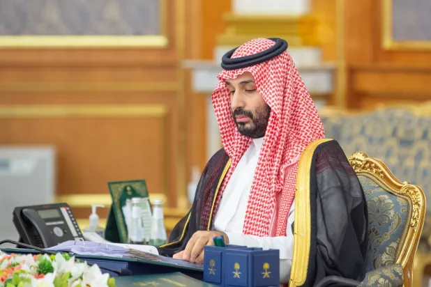Prince Mohammed bin Salman bin Abdulaziz Al Saud, Crown Prince and Prime Minister, chairs the Cabinet meeting in Jeddah. (SPA)