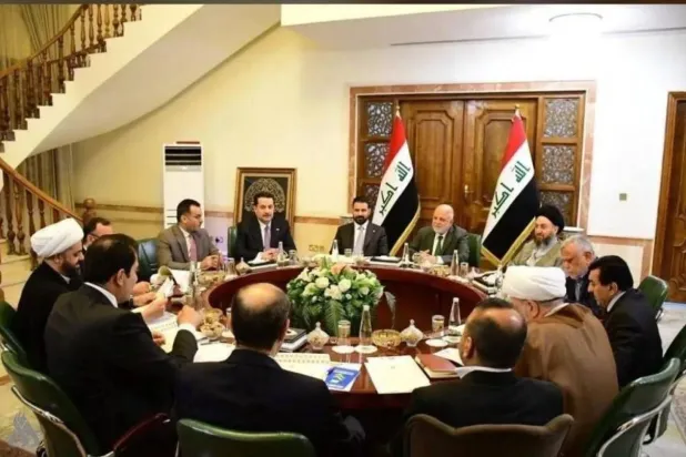 Prime Minister Ali al-Zaidi attends the Coordination Framework meeting. (INA) 