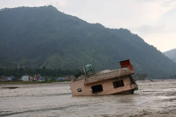A flooded home, following the deadly flash floods and mudslides in Nuwakot district, Bagmati province, Nepal, September 8, 2026. (Reuters)