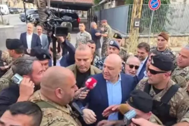 Lübnan Cumhurbaşkanı Joseph Avn Nebatiye kentinde basına açıklamalarda bulunurken (Ulusal Haber Ajansı / NNA)