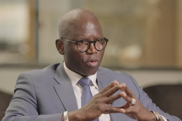 Ousmane Dione, World Bank Vice President for the Middle East, North Africa, Afghanistan and Pakistan region, speaks to Asharq Al-Awsat. (Turky Al-Agili) 