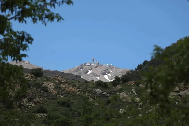 An Israeli observation post overlooking the village of Beit Jinn in southern Syria (AFP) 