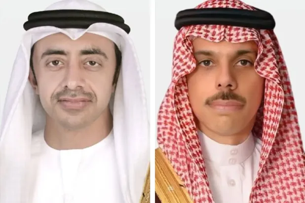 Prens Faysal bin Ferhan ve Şeyh Abdullah bin Zayid (Suudi Dışişleri Bakanlığı)