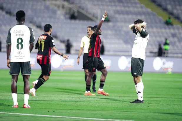 كيتا لاعب الرياض يحتفل بهدفه في الخلود (موقع نادي الرياض)