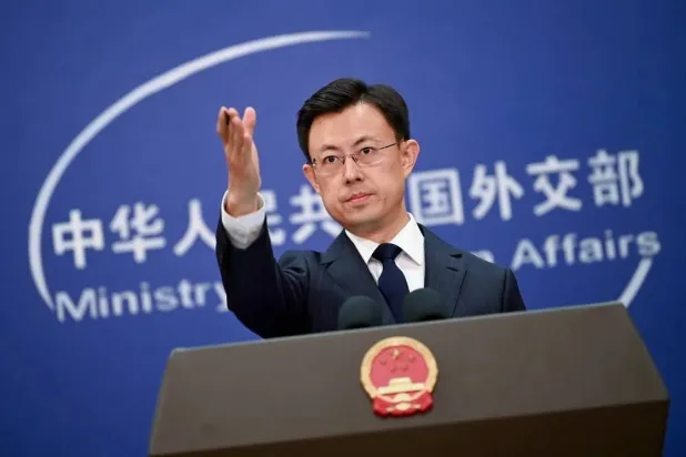  22 July 2025, China, Beijing: Guo Jiakun, spokesman for the Chinese Foreign Ministry, speaks to journalists. (dpa) 