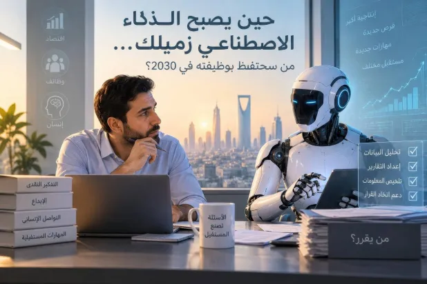 حين يصبح الذكاء الاصطناعي زميلك... هل تبقى لك وظيفة في 2030؟