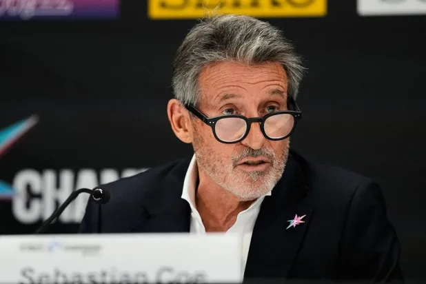  World Athletics President Sebastian Coe speaks during a news conference marking the formal opening of the World Athletics Ultimate Championship in Budapest, Hungary, Thursday, Sept. 10, 2026. (AP) 
