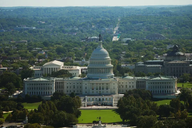  The US Capitol is seen from the Washington Monument, Tuesday, Sept. 15, 2026, in Washington. (AP)