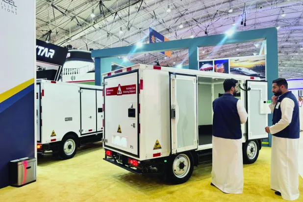One of the autonomous trucks (Asharq Al-Awsat) 