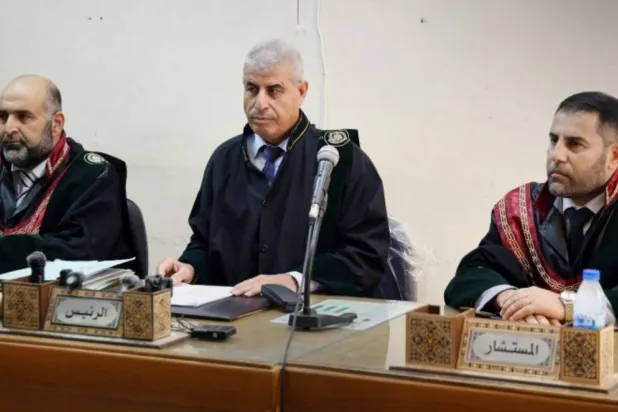 جانب من جلسة محكمة الجنايات العسكرية (سانا)